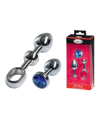 MALESATION Alu-Plug with handle crystal small chrome