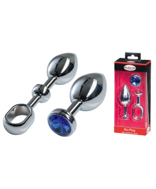 MALESATION Alu-Plug with handle crystal large chrome