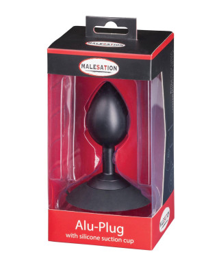 MALESATION Alu-Plug with suction cup large black