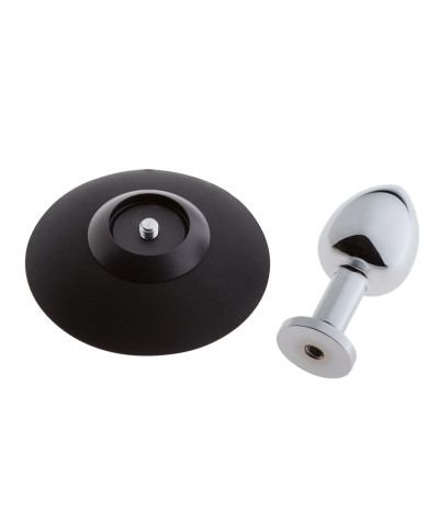 MALESATION Alu-Plug with suction cup small chrome