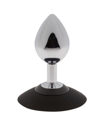 MALESATION Alu-Plug with suction cup medium chrome
