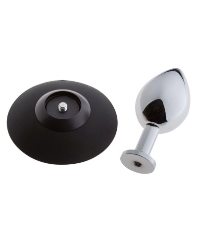 MALESATION Alu-Plug with suction cup medium chrome