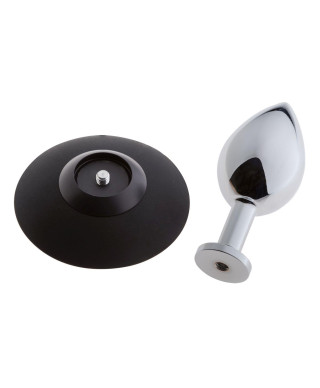 MALESATION Alu-Plug with suction cup large chrome