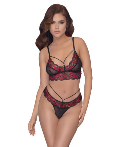 Bra Set blackred L