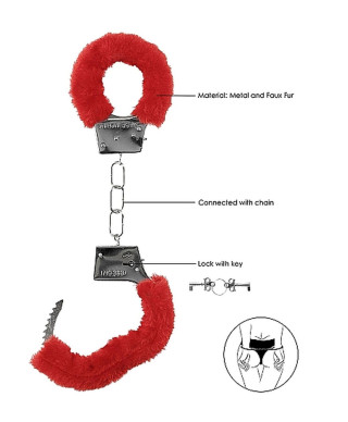 Beginners Handcuffs Furry - Red