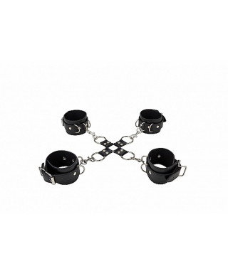 Kajdanki Leather Hand And Legcuffs - Black