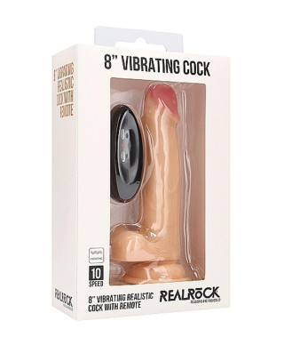 Vibrating Realistic Cock - 8 - With Scrotum - Skin