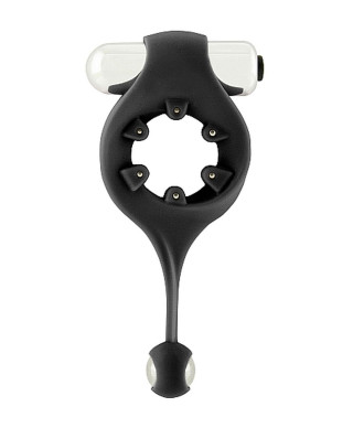 Infinity - Vibrating Cockring with Dangling Ball - Black