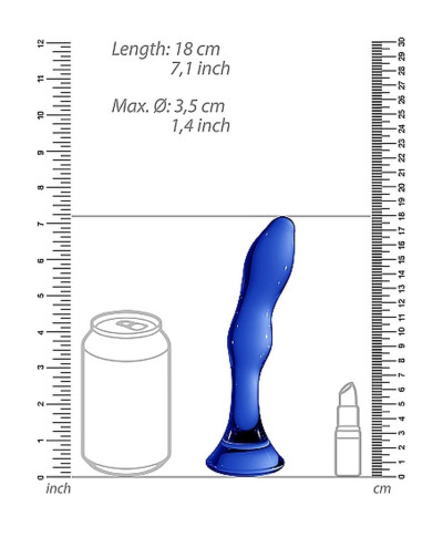 Szklane wodoodporne dildo do anusa i pochwy 15 cm