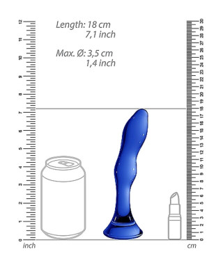 Szklane wodoodporne dildo do anusa i pochwy 15 cm