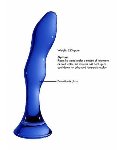 Szklane wodoodporne dildo do anusa i pochwy 15 cm