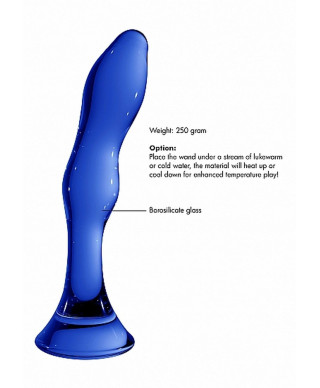 Szklane wodoodporne dildo do anusa i pochwy 15 cm