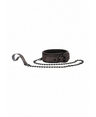 Ouch - Elegant Collar with Leash - Titanium Grey