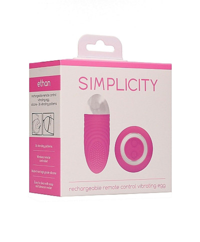 Ethan - Rechargeable Remote Control Vibrating Egg - Pink