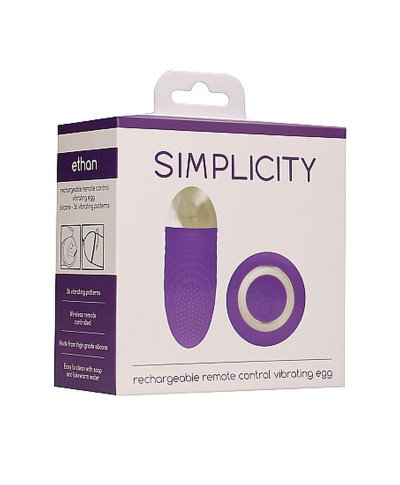 Ethan - Rechargeable Remote Control Vibrating Egg - Purple