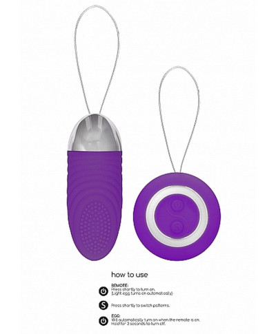 Ethan - Rechargeable Remote Control Vibrating Egg - Purple