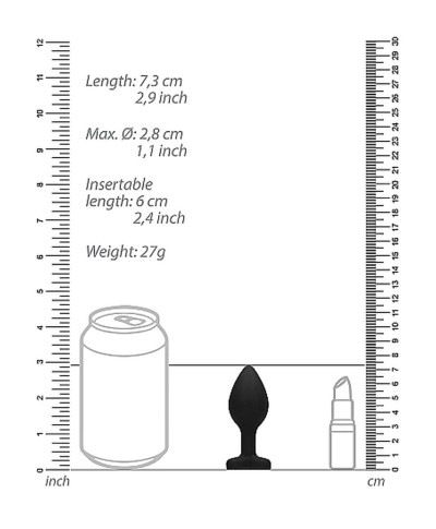 Gładki korek analny zatyczka plug czarny 75cm