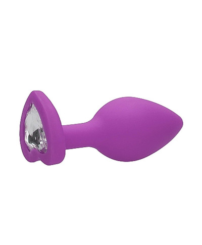 Diamond Heart Butt Plug - Regular - Purple