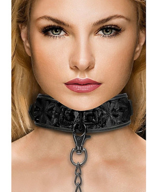 Luxury Collar with Leash - Black