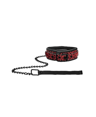 Luxury Collar with Leash - Burgundy