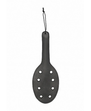 Saddle Leather Paddle With 8 Holes - Black