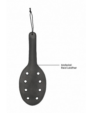 Saddle Leather Paddle With 8 Holes - Black