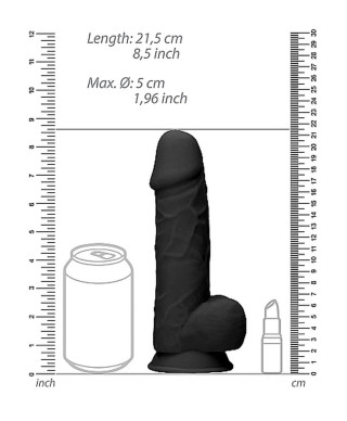 Silicone Dildo With Balls - 216 cm - Black