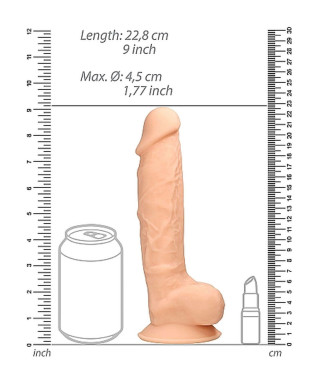 Realistyczne dildo żylaste z mocną przyssawką 18cm