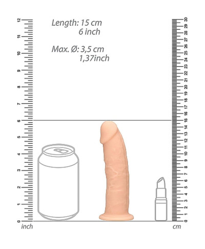 Żylaste silikonowe dildo mocna przyssawka 15 cm