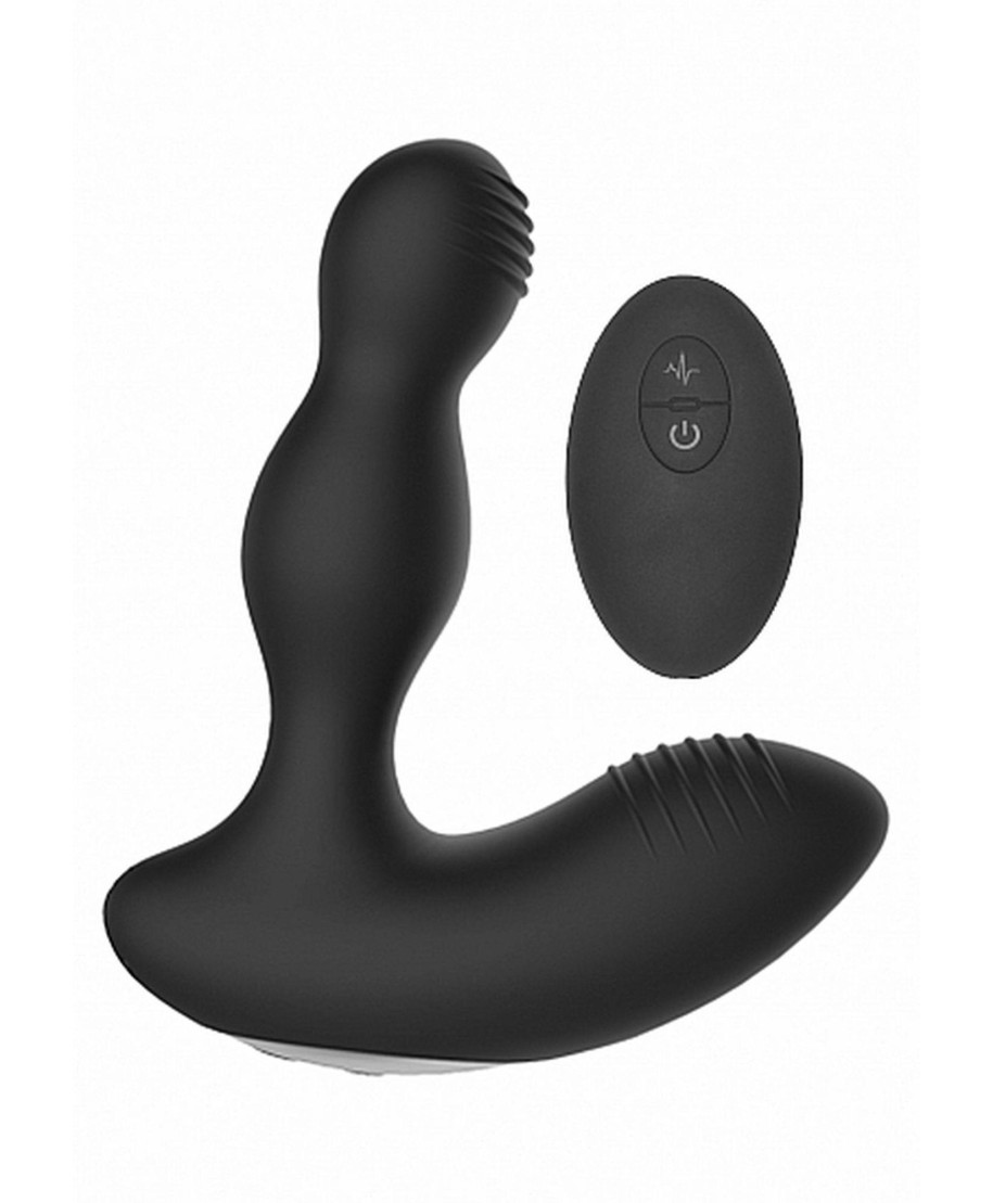 Remote Controlled E-Stim Vibrating Prostate Massager - Black