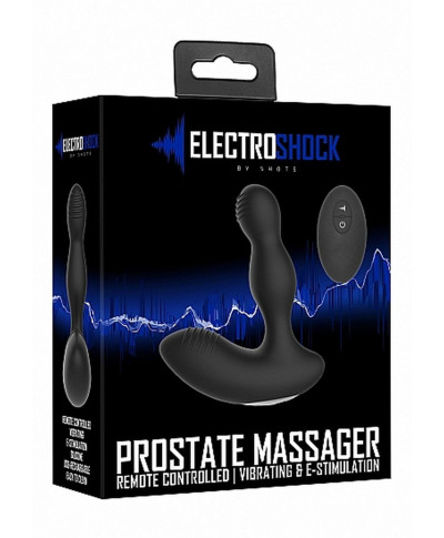 Remote Controlled E-Stim Vibrating Prostate Massager - Black