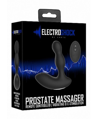 Remote Controlled E-Stim Vibrating Prostate Massager - Black