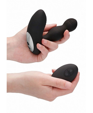 Remote Controlled E-Stim Vibrating Prostate Massager - Black