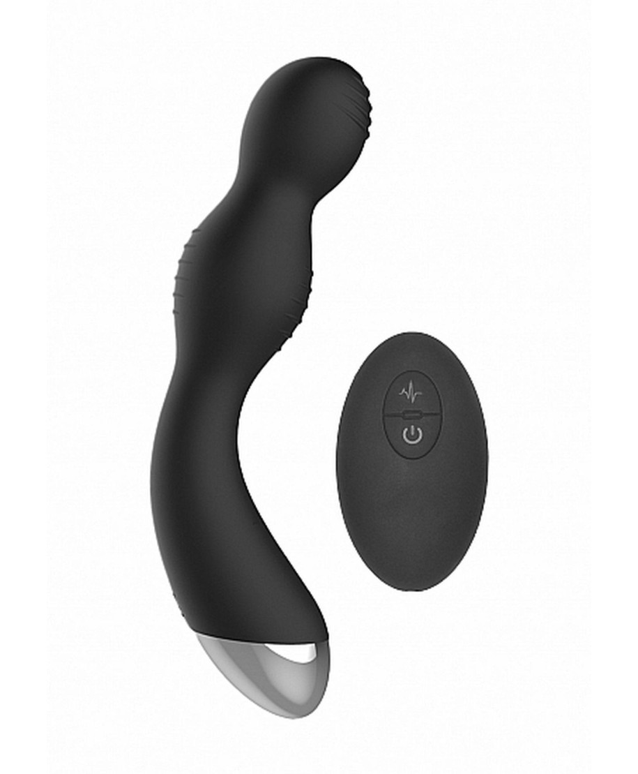 Remote Controlled E-Stim Vibrating GP-Spot Vibrator - Black