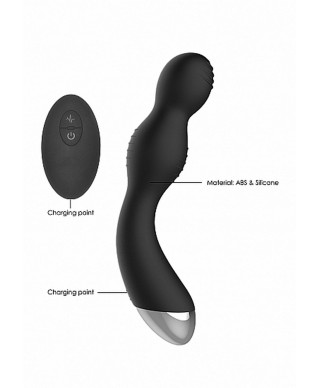 Remote Controlled E-Stim Vibrating GP-Spot Vibrator - Black