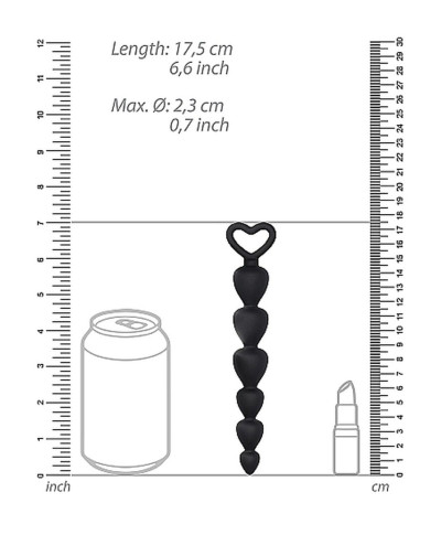 Korek koraliki analne zatyczka plug czarny 175 cm