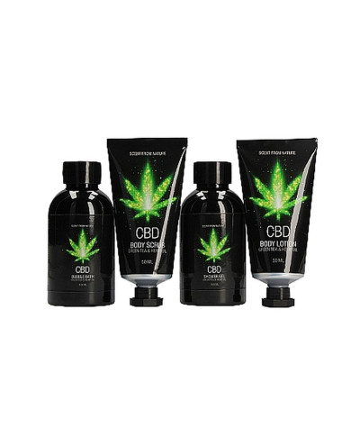 CBD - Bath and Shower - Luxe Travel set - Green Tea Hemp Oil