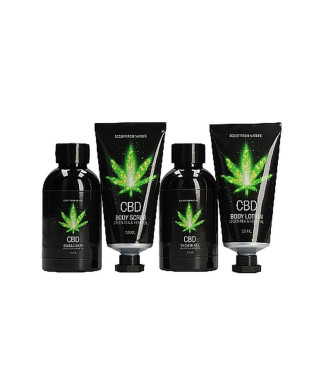 CBD - Bath and Shower - Luxe Travel set - Green Tea Hemp Oil