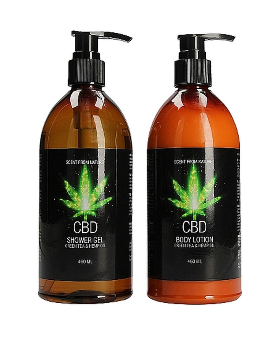 CBD - Bath and Shower - Luxe Care set - Green Tea Hemp Oil