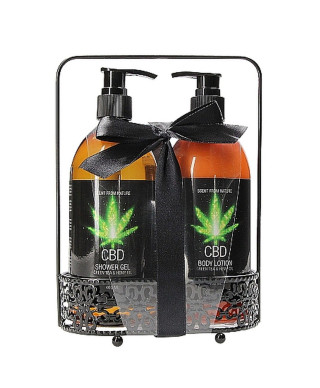 CBD - Bath and Shower - Luxe Care set - Green Tea Hemp Oil