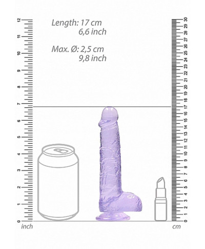 Dildo z przyssawką mały fioletowy penis 17 cm