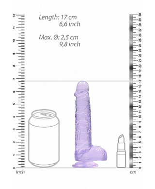 Dildo z przyssawką mały fioletowy penis 17 cm