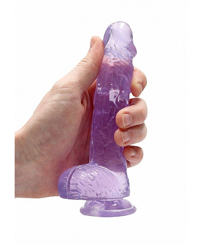 Dildo z przyssawką mały fioletowy penis 17 cm