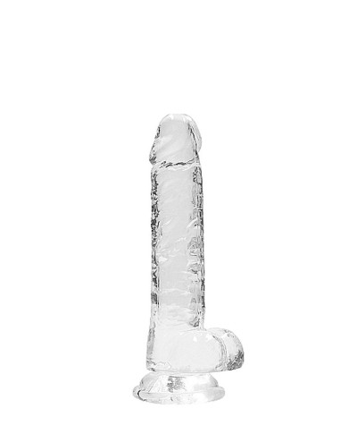 Przezroczyste dildo gumowe z prostym trzonem 19cm