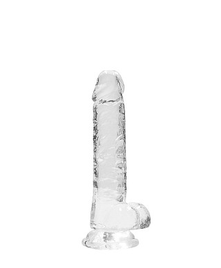 Przezroczyste dildo gumowe z prostym trzonem 19cm
