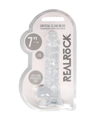 Przezroczyste dildo gumowe z prostym trzonem 19cm