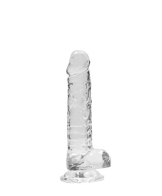 Przezroczyste dildo gumowe z prostym trzonem 19cm