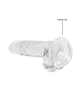 Przezroczyste dildo gumowe z prostym trzonem 19cm