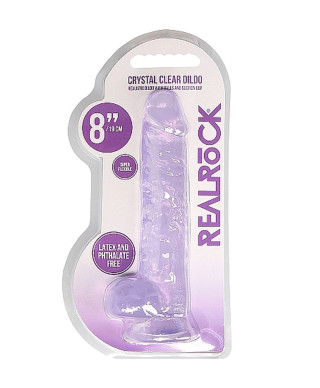 Duże fioletowe dildo z przyssawką i jądrami 21cm