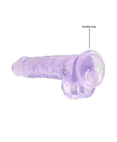 Duże fioletowe dildo z przyssawką i jądrami 21cm